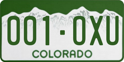 CO license plate 001OXU