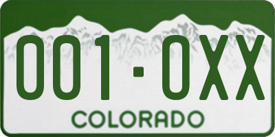 CO license plate 001OXX