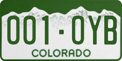 CO license plate 001OYB