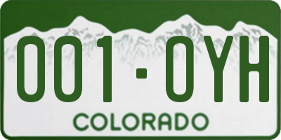 CO license plate 001OYH