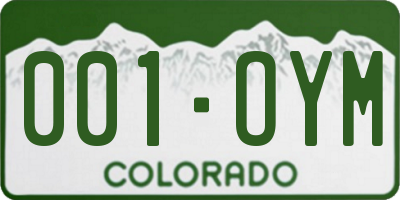 CO license plate 001OYM