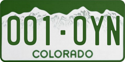 CO license plate 001OYN