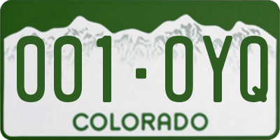 CO license plate 001OYQ