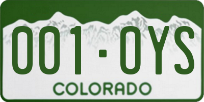 CO license plate 001OYS