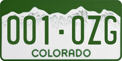 CO license plate 001OZG