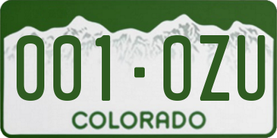 CO license plate 001OZU