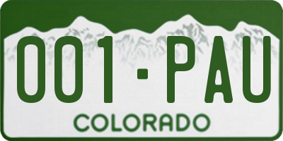 CO license plate 001PAU