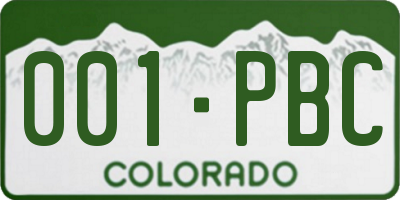 CO license plate 001PBC