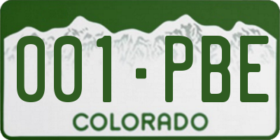 CO license plate 001PBE