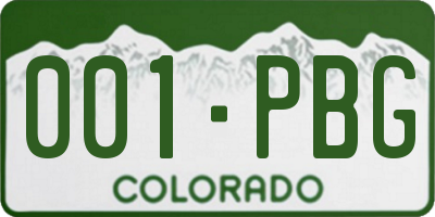 CO license plate 001PBG