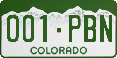 CO license plate 001PBN