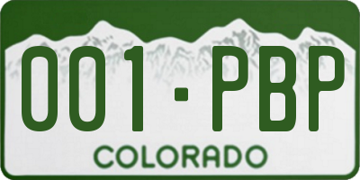 CO license plate 001PBP