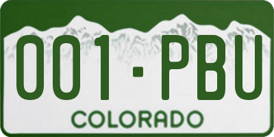 CO license plate 001PBU