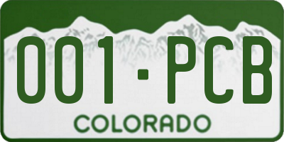 CO license plate 001PCB