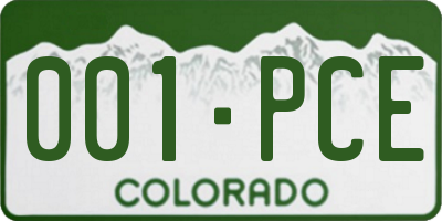 CO license plate 001PCE