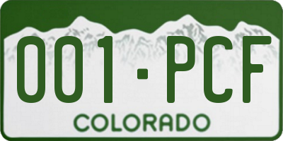 CO license plate 001PCF