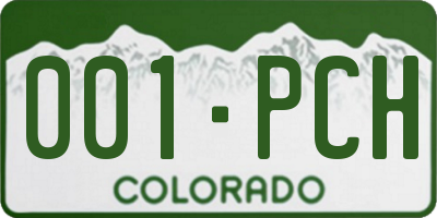 CO license plate 001PCH