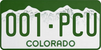 CO license plate 001PCU