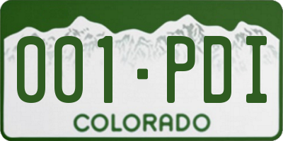 CO license plate 001PDI