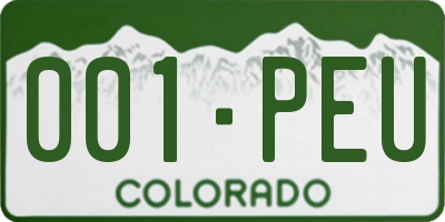 CO license plate 001PEU