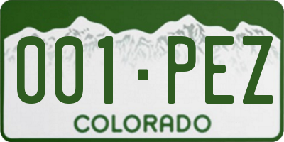 CO license plate 001PEZ
