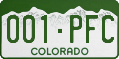 CO license plate 001PFC