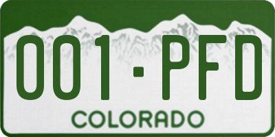 CO license plate 001PFD