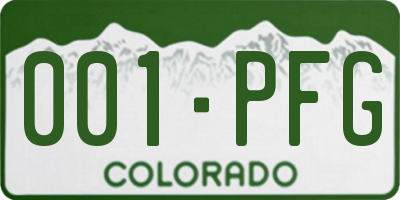 CO license plate 001PFG