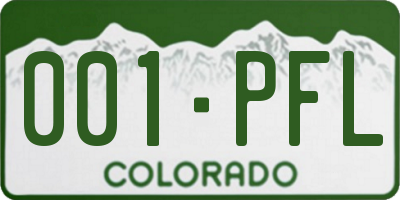 CO license plate 001PFL