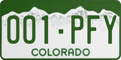 CO license plate 001PFY