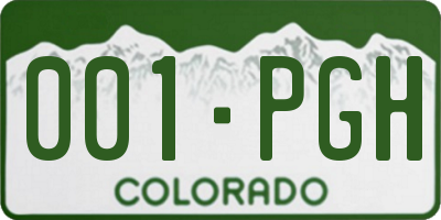CO license plate 001PGH