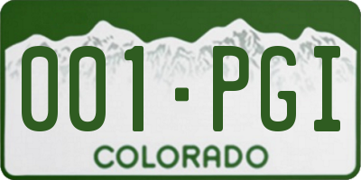CO license plate 001PGI