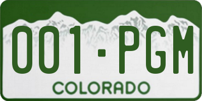 CO license plate 001PGM
