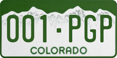 CO license plate 001PGP