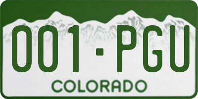 CO license plate 001PGU