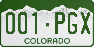 CO license plate 001PGX