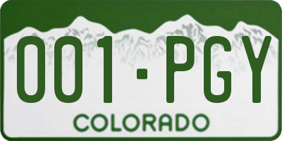 CO license plate 001PGY