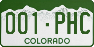 CO license plate 001PHC