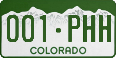 CO license plate 001PHH