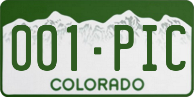 CO license plate 001PIC