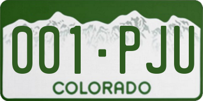 CO license plate 001PJU