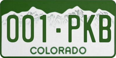 CO license plate 001PKB