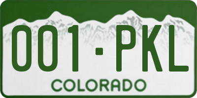 CO license plate 001PKL
