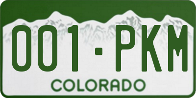 CO license plate 001PKM