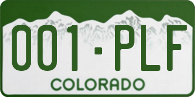 CO license plate 001PLF