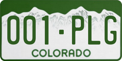 CO license plate 001PLG