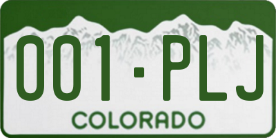 CO license plate 001PLJ
