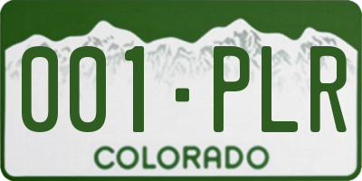 CO license plate 001PLR