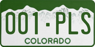 CO license plate 001PLS