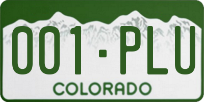 CO license plate 001PLU
